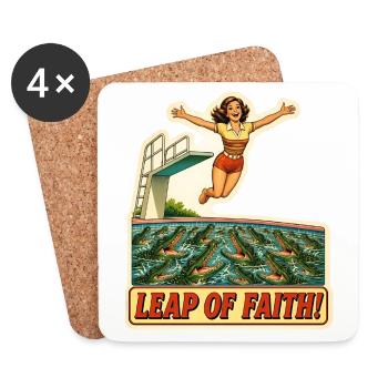 Leap Of Faith Corporate Burnout Diver - Coasters (set of 4) - white - Front