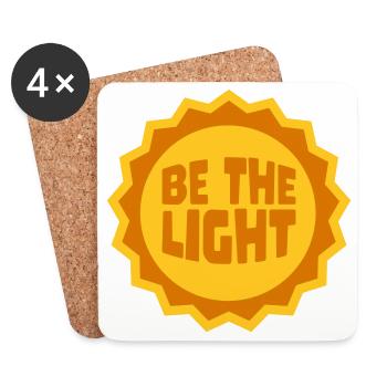 Be The Light Motivierend Positivität Spruch Logo - Untersetzer (4er-Set) - Weiß - Vorne