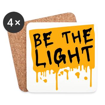 Be The Light Motivierend Positivität Spruch Logo - Untersetzer (4er-Set) - Weiß - Vorne