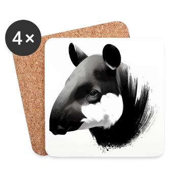 Schabrackentapir - Untersetzer (4er-Set) - Weiß - Vorne