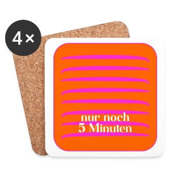 Ausrede 5 Minuten - Untersetzer (4er-Set) - Weiß - Vorne