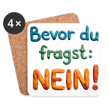 Before You Ask No Funny Design Humor Nope No - Coasters (set of 4) - white - Front
