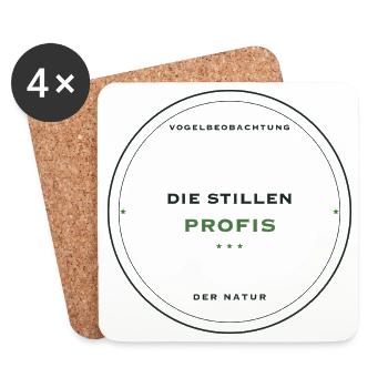 Die stillen Profis der Vogelbeobachtung - Untersetzer (4er-Set) - Weiß - Vorne