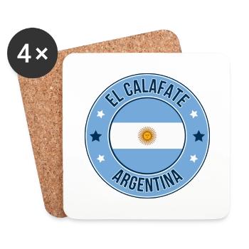Patagonian Flag Badge: El Calafate - Coasters (set of 4) - white - Front