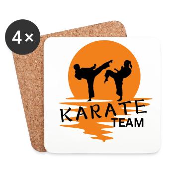 Karate Duo Sunrise Silhouette - Coasters (set of 4) - white - Front
