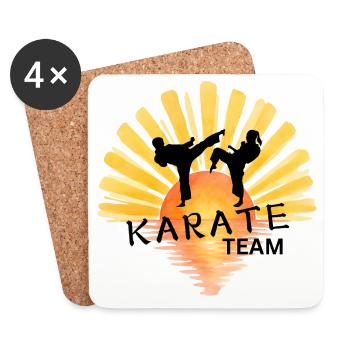 Sunrise Karate Silhouette - Coasters (set of 4) - white - Front