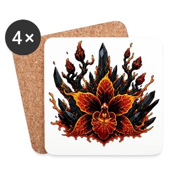 Fire Blossom of Lava Crystals - Coasters (set of 4) - white - Front