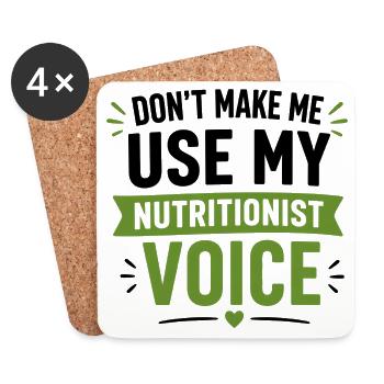Don de nutritionniste diététicienne agréée - Dessous de verre (lot de 4) - blanc - Devant