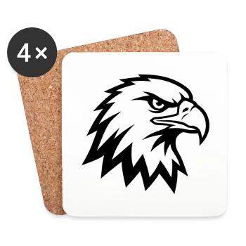Majestic Eagle Head - Coasters (set of 4) - white - Front
