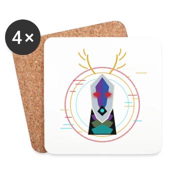 Cosmic Geometric Totem - Coasters (set of 4) - white - Front