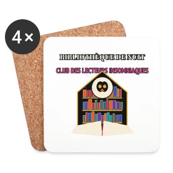 Bibliothèque de Nuit – Club des insomniaques - Dessous de verre (lot de 4) - blanc - Devant