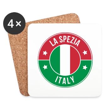 La Spezia Italy Emblem Round Badge - Coasters (set of 4) - white - Front