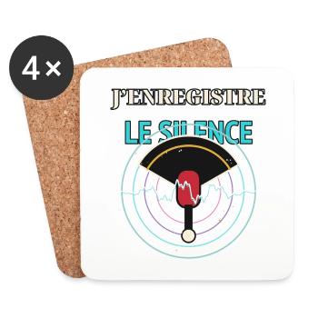 J'enregistre le silence - Dessous de verre (lot de 4) - blanc - Devant