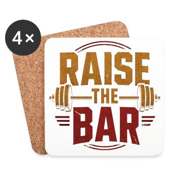 Motivation à la barre avec haltère dans la salle de sport - Dessous de verre (lot de 4) - blanc - Devant