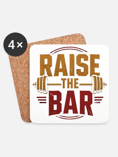 Motivation für Gewichtheben im Raise the Bar Gym Langhantel - Untersetzer (4er-Set) - Weiß