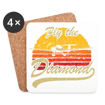 Fly the Diamond Sunset - Coasters (set of 4) - white - Front