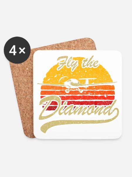 Fly the Diamond Sunset - Coasters (set of 4) - white