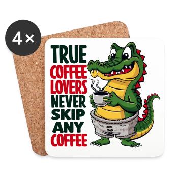 Coffee Crocodile True Coffee Lovers - Coasters (set of 4) - white - Front