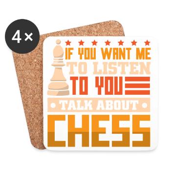 Chess Chess Player Chessboard - Coasters (set of 4) - white - Front