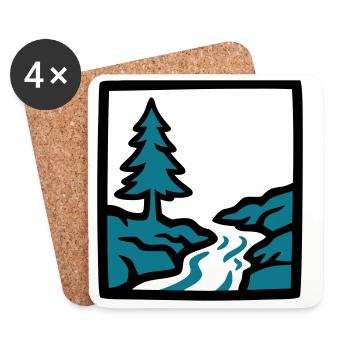 River Forest Nature Logo - Coasters (set of 4) - white - Front