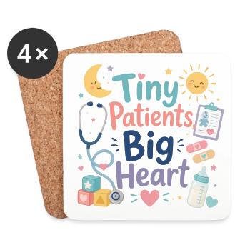 Tiny Patients Big Heart Pediatric Care - Coasters (set of 4) - white - Front