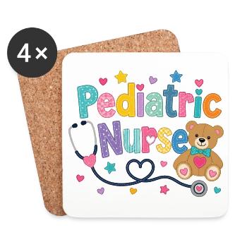 Ours en peluche Teddy Nurse Pédiatrique Coloré - Dessous de verre (lot de 4) - blanc - Devant