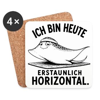 Pilates-Rochen | Lustiger Pilates Spruch | Fitness - Untersetzer (4er-Set) - Weiß - Vorne