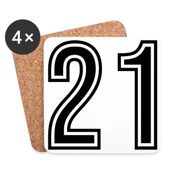 21 Zahl symbol - Untersetzer (4er-Set) - Weiß - Vorne