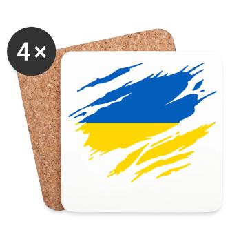 Ukrainesche ukrainische Flagge - Untersetzer (4er-Set) - Weiß - Vorne