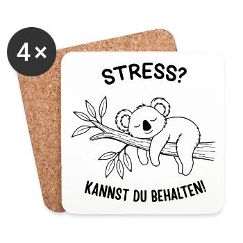 Stress? You can keep it! - Coasters (set of 4) - white - Front