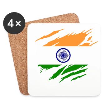 India Indian Flag Indian - Coasters (set of 4) - white - Front