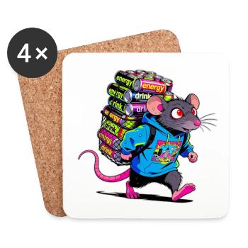 Le Rat - Dessous de verre (lot de 4) - blanc - Devant