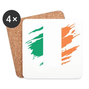 Irland-Irische Flagge - Untersetzer (4er-Set) - Weiß - Vorne