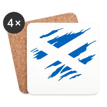 Écosse Drapeau Écossais Écossaise - Dessous de verre (lot de 4) - blanc - Devant
