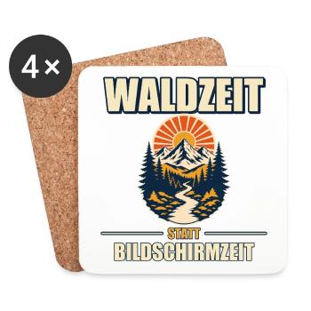 Waldzeit Naturpause - Untersetzer (4er-Set) - Weiß - Vorne