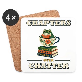Chapters Over Chatter - Coasters (set of 4) - white - Front