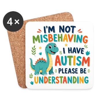 I don't behave badly I have autism - Coasters (set of 4) - white - Front