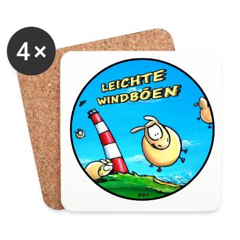 leichte_Windböen - Untersetzer (4er-Set) - Weiß - Vorne
