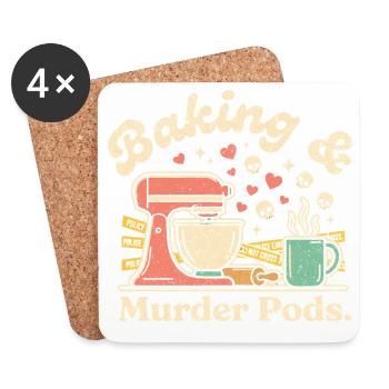 Baking and Murder - Coasters (set of 4) - white - Front