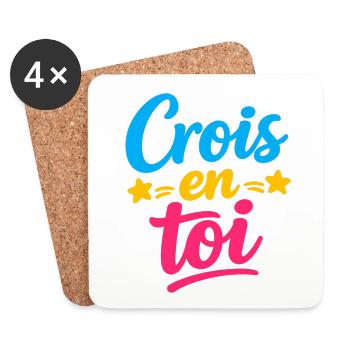 Crois en toi  - Dessous de verre (lot de 4) - blanc - Devant