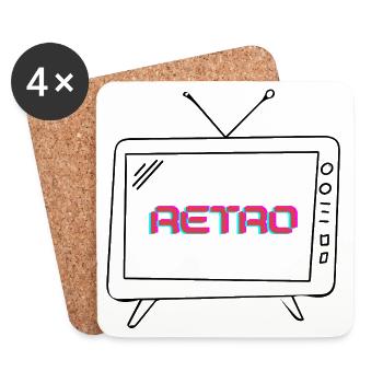 Retro Neon Glitch - Coasters (set of 4) - white - Front