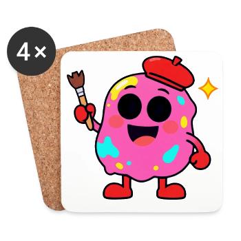 Palette Pop Donut Artist - Coasters (set of 4) - white - Front