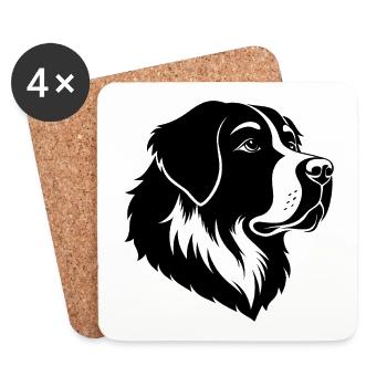 St Bernard - Coasters (set of 4) - white - Front