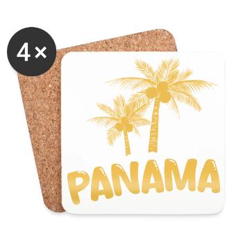 Cadeau pour Panama - Dessous de verre (lot de 4) - blanc - Devant