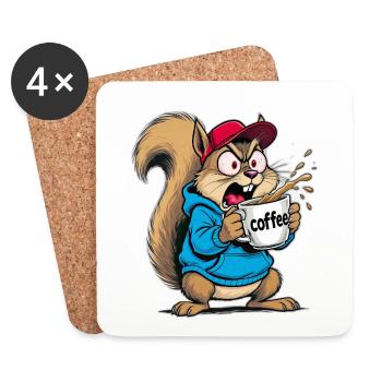 squirrel - Coasters (set of 4) - white - Front