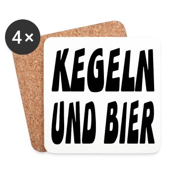 Kegeln - Untersetzer (4er-Set) - Weiß - Vorne
