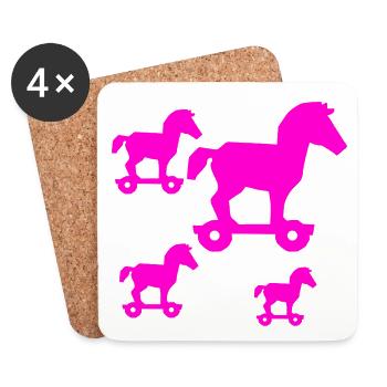 Chevaux - Dessous de verre (lot de 4) - blanc - Devant
