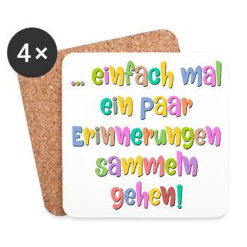 Lebensmotto Erinnerungen Sammeln - Untersetzer (4er-Set) - Weiß - Vorne
