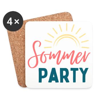 Summer Party Sunbeam Logo - Coasters (set of 4) - white - Front