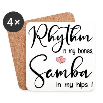 Samba Rhythm Dancing - Coasters (set of 4) - white - Front